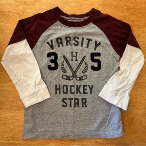 Carter’s Varsity Hockey Star Kids Shirt - Gray and Maroon Boys Size 3T